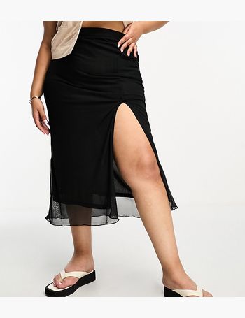 Black Rose Mesh Midaxi Skirt