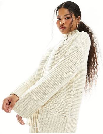 Vero Moda Tall Premium Oversized Longline Jumper With Seam Detail in White