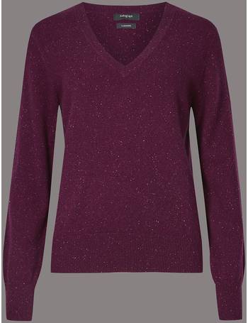 Marks and Spencer Autograph Pure Cashmere Longline Jumper Size S Lilac