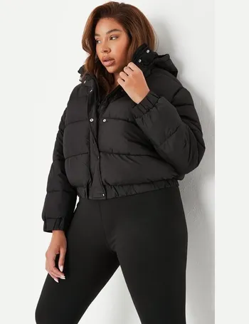 women's black plus size puffer coat