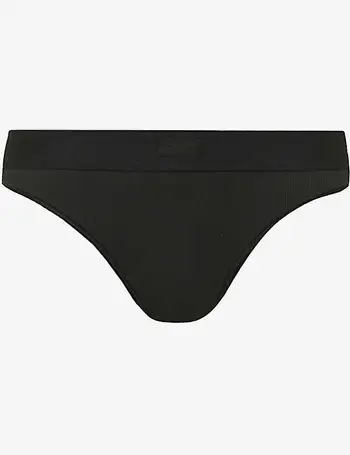Skims Womens Garnet Dipped Mid-rise Stretch-cotton Jersey Thong Xs