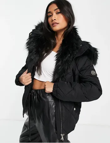 river island fur lined parka