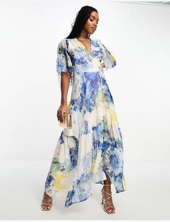 Hope & ivy knot front sales maxi dress with in multi floral