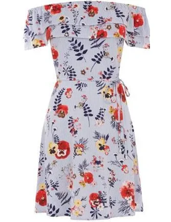 oasis pressed flower skater dress