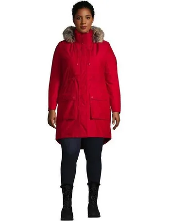 plus size red parka coat