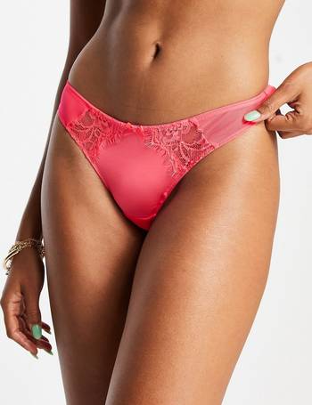 Figleaves Pulse eyelash lace thong in red