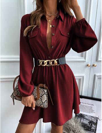 shein burgundy dress