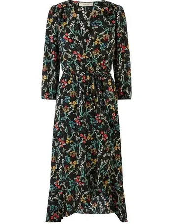 oasis flower arranger wrap midi dress