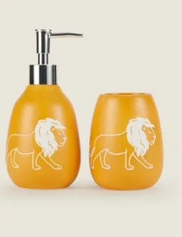 Yellow Lion Dispenser and Tumbler Set from George at ASDA