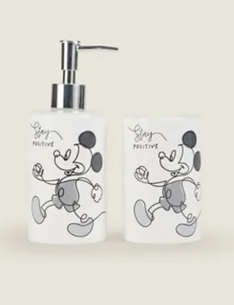 Disney Mickey & Minnie White Dispenser and Tumbler set from George at ASDA