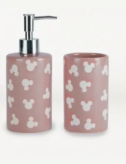 Disney Mickey Mouse Pink Dispenser & Tumbler Set from George at ASDA