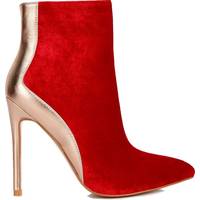 Wolf & Badger Women's Red Ankle Boots