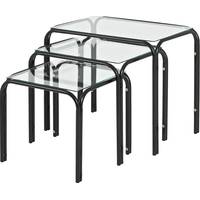 17 Stories Glass And Metal Side Tables