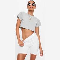 Women's Missguided Roll Sleeve Crop Tops