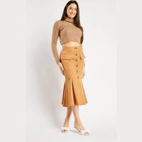 Everything5Pounds Women's Brown Pleated Skirts