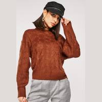 Everything5Pounds Women's Brown Knitted Cardigans