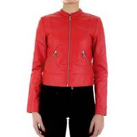 Spartoo Women's Red Leather Jackets