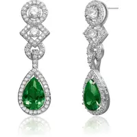 Genevive Jewelry Women's Emerald Earrings