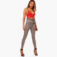 Boohoo Check Trousers for Women