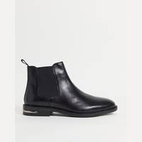 WALK LONDON Men's Black Leather Chelsea Boots