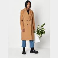 Missguided Women's Camel Double-Breasted Coats