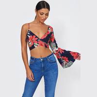 The Fashion Bible Women's Tie-Front Crop Tops