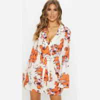 PrettyLittleThing Floral Dress With Sleeves