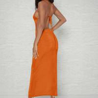 SHEIN Women's Orange Maxi Dresses