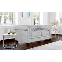 Furniture and Choice Grey Leather Chesterfield Sofas