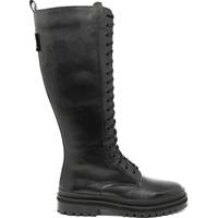 Walk London Women's Black Leather Knee High Boots