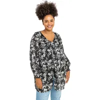 Roman Originals Plus Size Black Tops