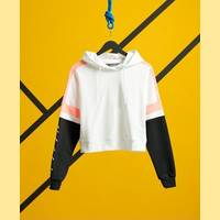 Superdry Women's White Cropped Hoodies