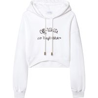 OFF WHITE Women's White Cropped Hoodies