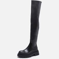 Milanoo Women's Leather Thigh High Boots