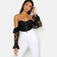 Boohoo Lace Crop Tops for Women