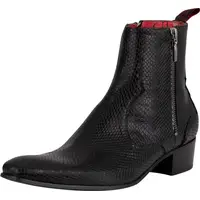 JEFFERY WEST Men's Black Leather Chelsea Boots