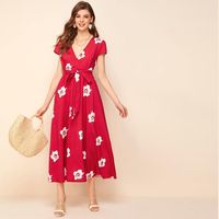 SHEIN Women's Red Midi Dresses