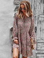 Milanoo Womens Floral Dress With Sleeves