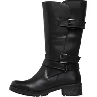 onfire womens knee length leather boots black