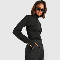 Debenhams boohoo Women's Black Roll Neck Jumpers