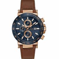 Gc Rose Gold Watch With Leather Strap for Men