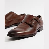 ASOS Brown Leather Shoes With Bucklet for Men