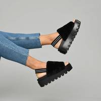 KOI Footwear Black Sliders for Women