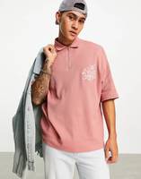 ASOS DESIGN Men's Pink Polo Shirts