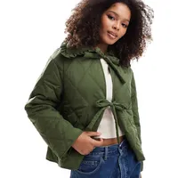 ASOS DESIGN Women's Green Quilted Jackets