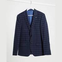 River Island Men's Navy Check Suits
