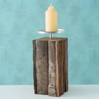 Union Rustic Wooden Candle Holders