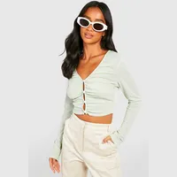 boohoo Women's Button Front Crop Tops