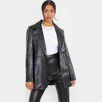 PrettyLittleThing Women's Black Leather Blazers