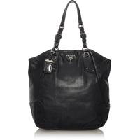 Prada Women's Black Leather Tote Bags